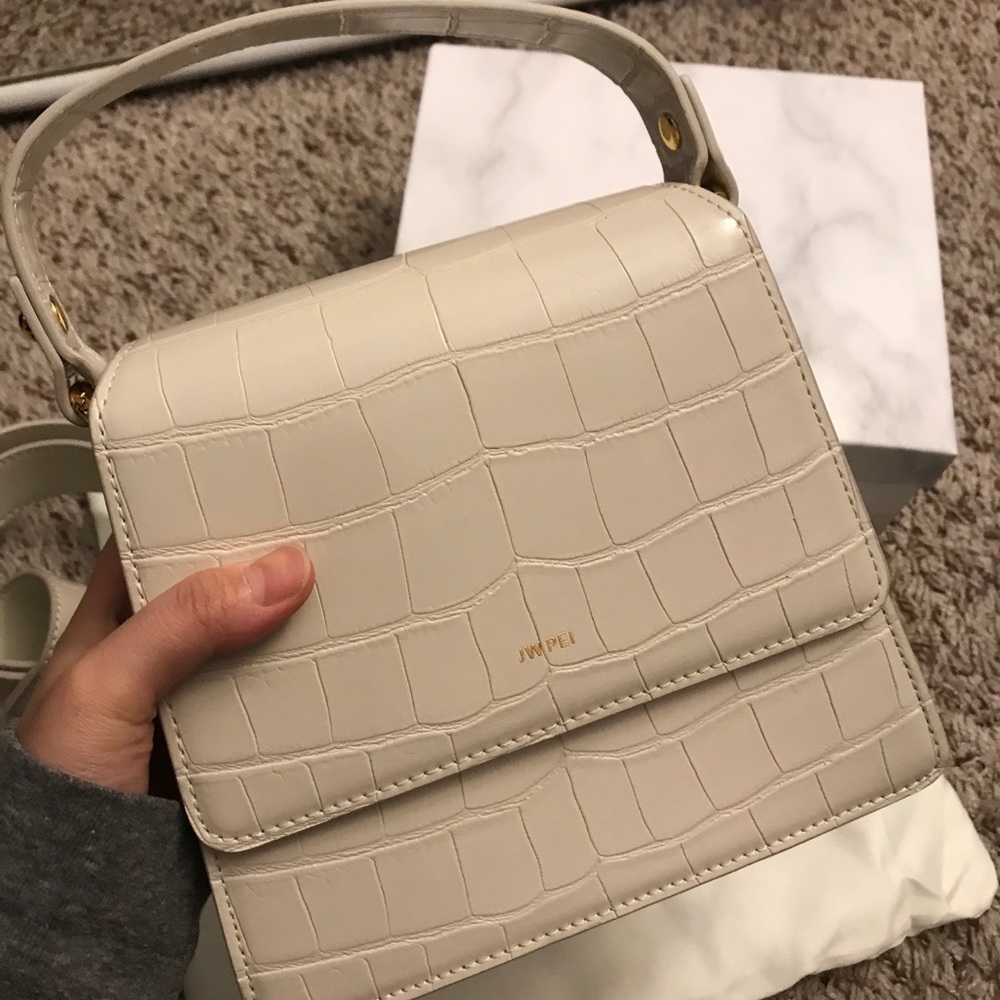 NEW JW PEI The Fae Top Handle Bag - Ivory Croc